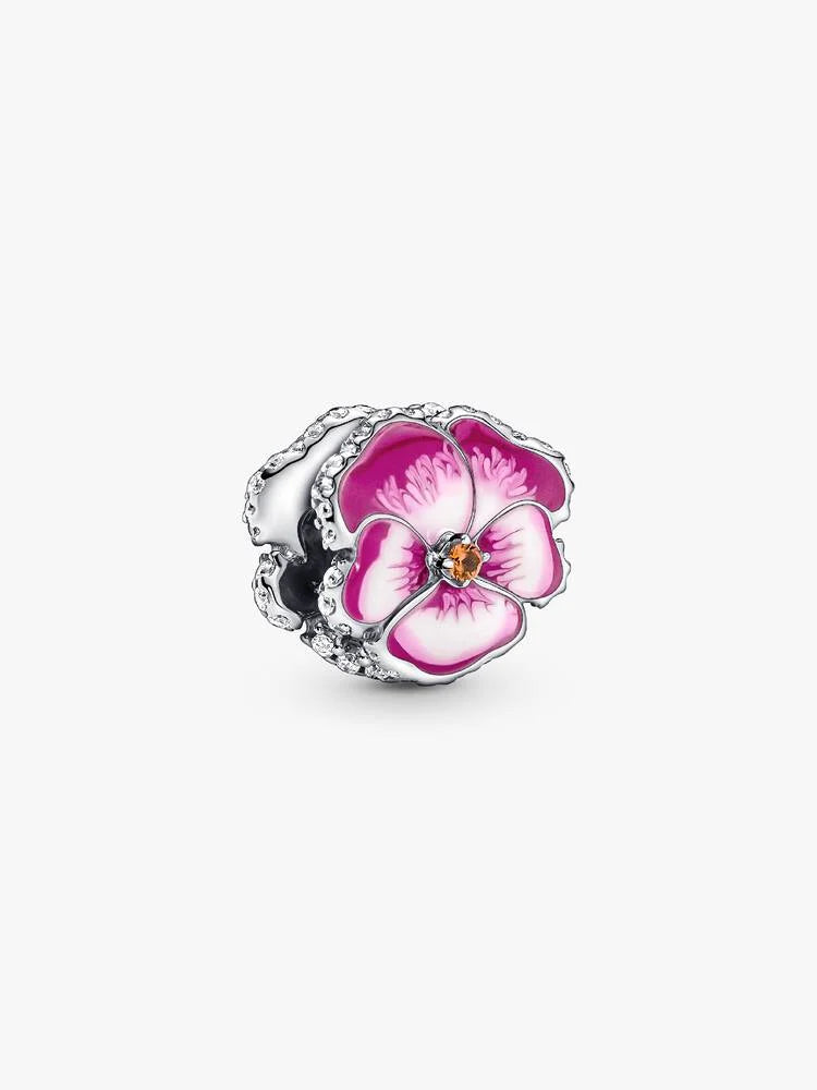 Charm Flor Pensamiento Rosa Moments