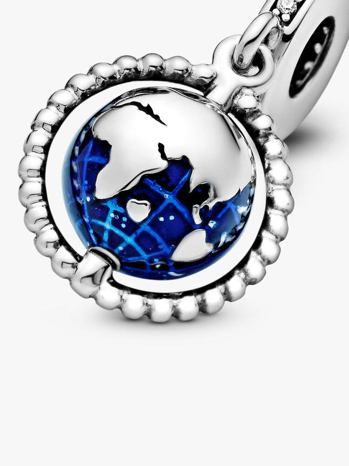 Charm colgante en plata de ley Globo Giratorio Moments