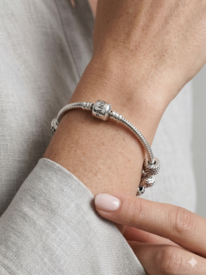 Pulsera Pandora Moments Cadena de Serpiente con Cierre de Barril Moments