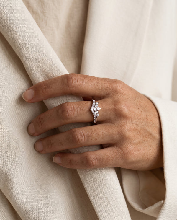 Anillo plata circonita banda estrecha