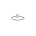 Anillo solitario Plata 925 rodiada con Circonita, piedra de centro