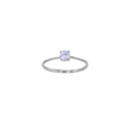 Anillo solitario Plata 925 rodiada con Circonita, piedra de centro