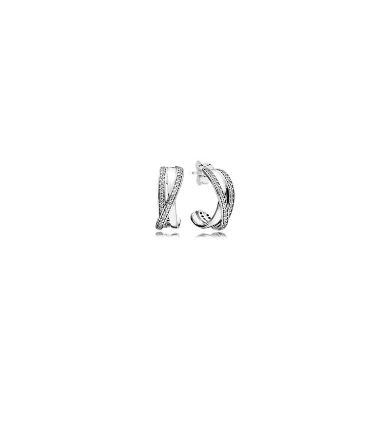 Pendientes plata cruzada Moments