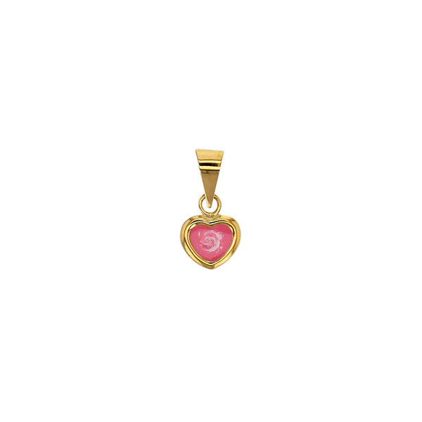 Colgante de oro amarillo 18k corazón esmaltado