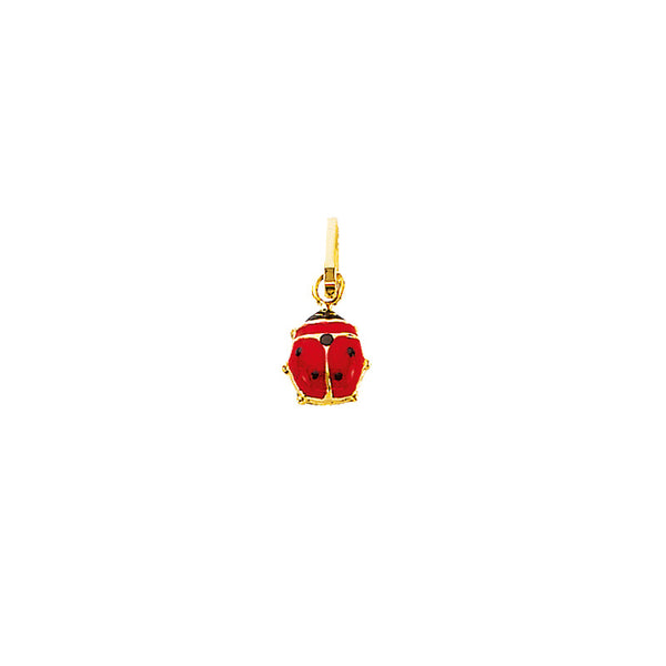 Colgante de oro 18k mariquita esmaltada