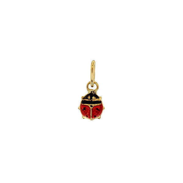 Colgante de oro 18k mariquita esmaltada