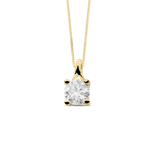Colgante Oro blanco de 18 quilates con Diamante sintético