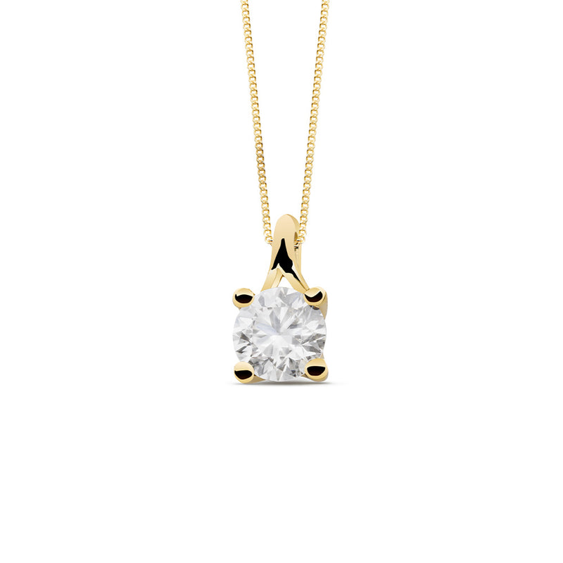 Colgante Oro blanco de 18 quilates con Diamante sintético