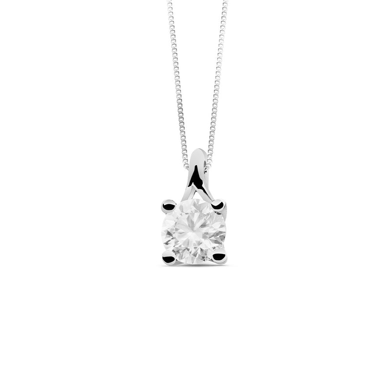 Colgante Oro blanco de 18 quilates con Diamante sintético