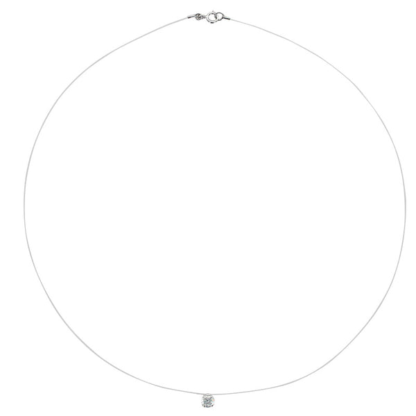 Collar Oro de 18k y Nailon con Circonita