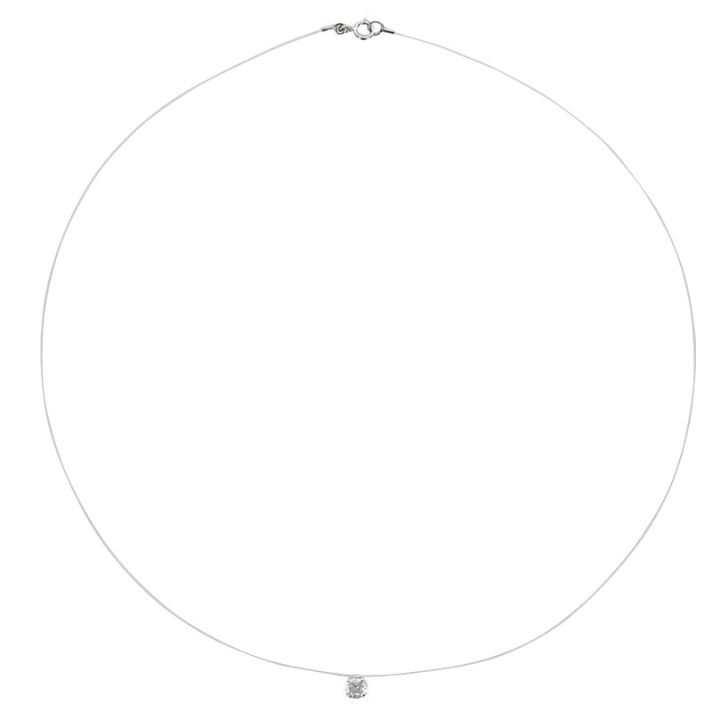Collar Oro de 18k y Nailon con Circonita