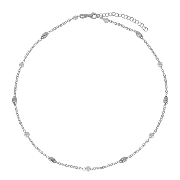 Collar Plata 925 rodiada con Perlas de agua dulce