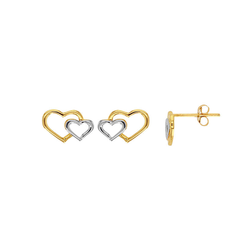 Pendientes de botón Cuore Oro amarillo de 9 quilates