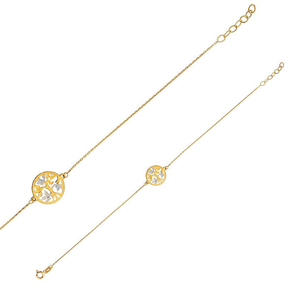 Pulsera Arbol de la vida Oro amarillo de 9 quilates aspecto Calado