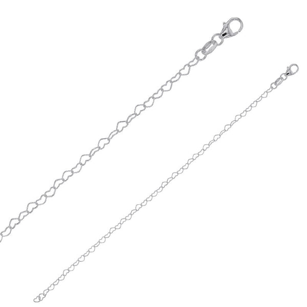 Pulsera de plata con corazones