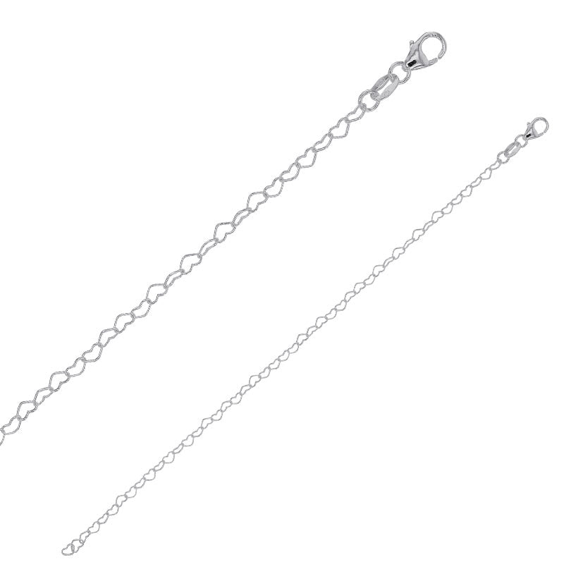 Pulsera de plata con corazones