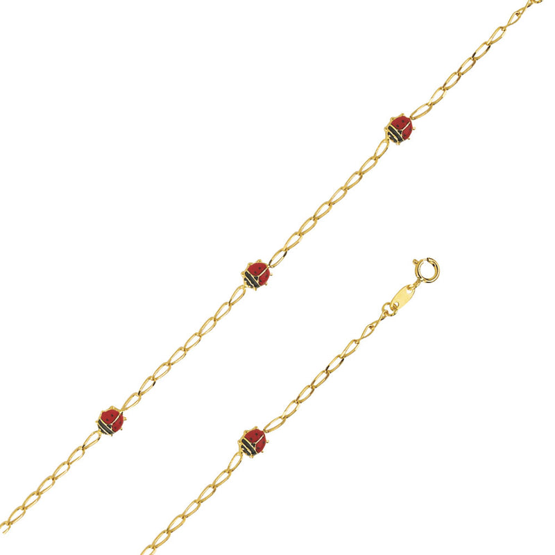 Pulsera de mariquitas de oro 18k