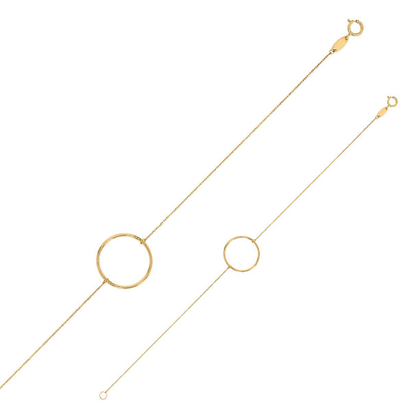 Pulsera de oro con circulo