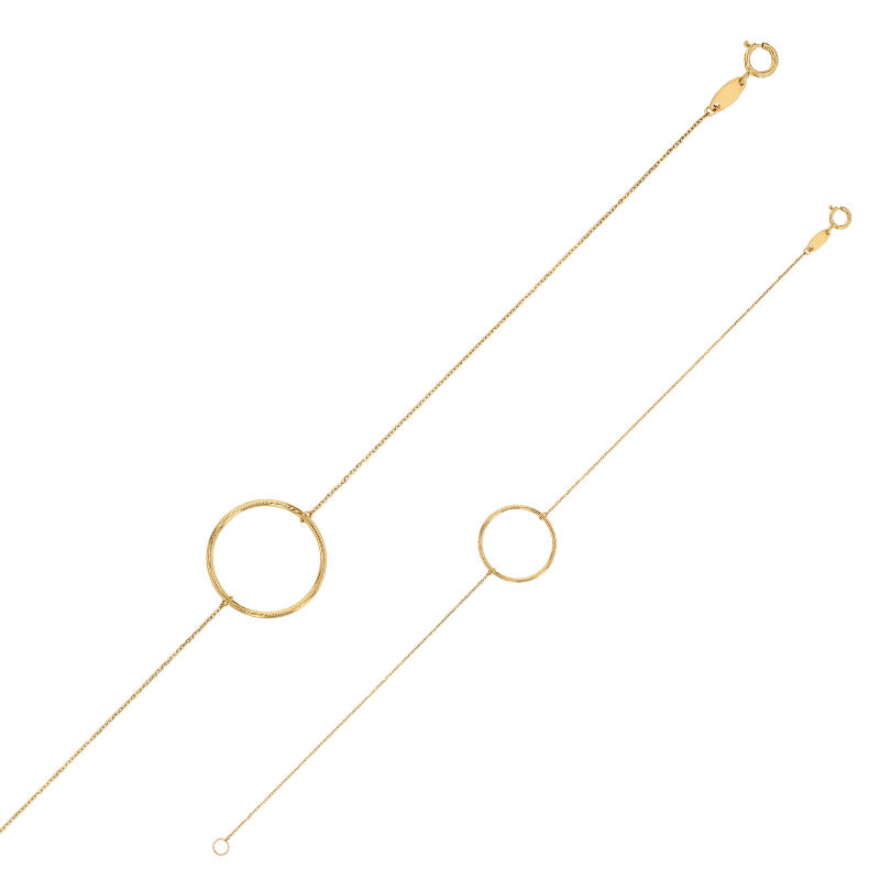 Pulsera de oro con circulo