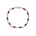 Pulsera Plata 925 rodiada con Ámbar multicolor