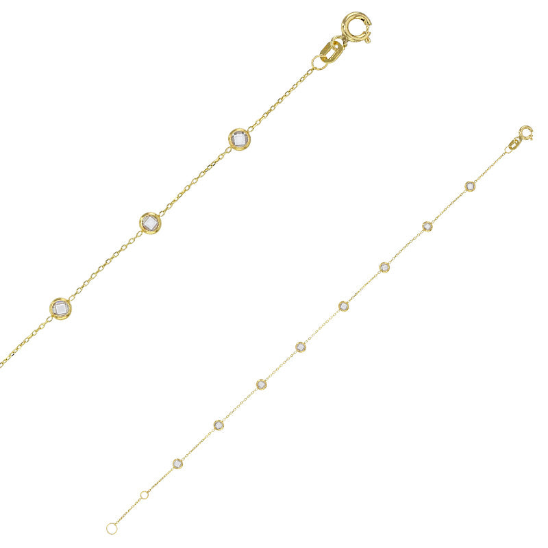 Pulsera Oro amarillo de 9 quilates con Circonita