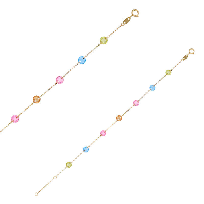 Pulsera de oro con piedra azul