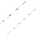Pulsera de oro con piedra azul