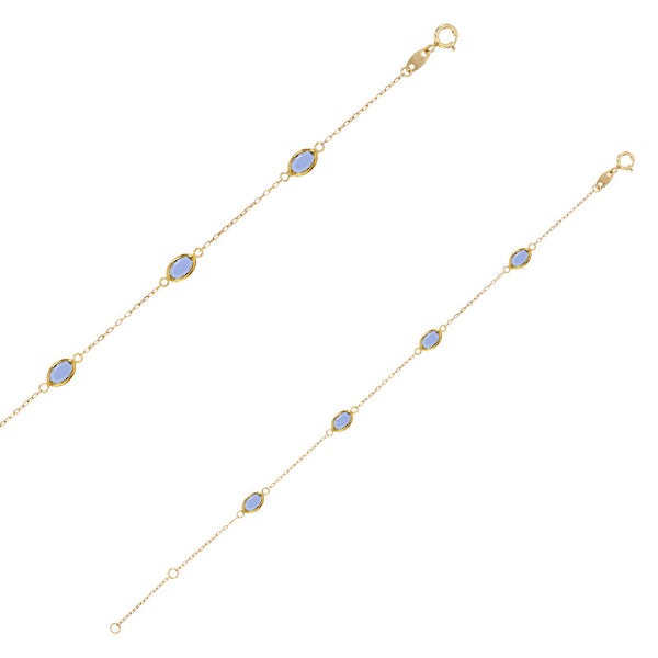Pulsera de oro con piedra azul