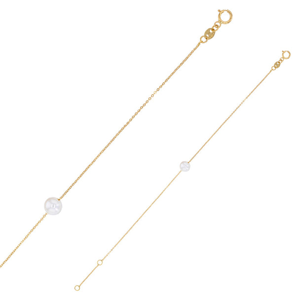 Pulsera de oro con perlas de agua dulce