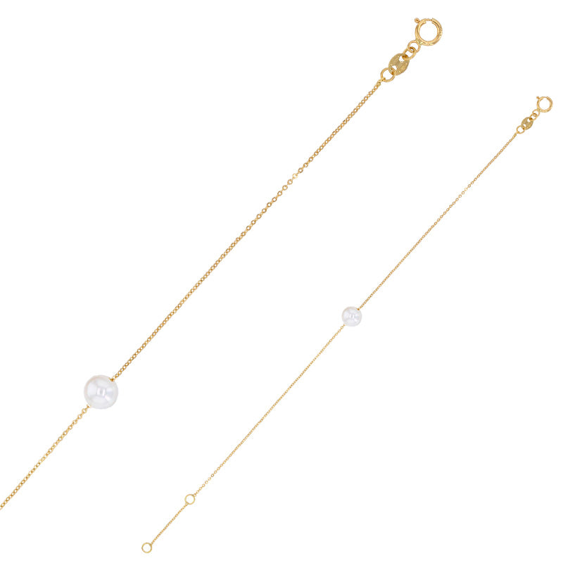 Pulsera de oro con perlas de agua dulce