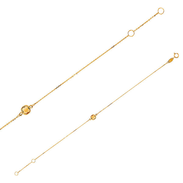 Pulsera de oro con piedra talla cojin