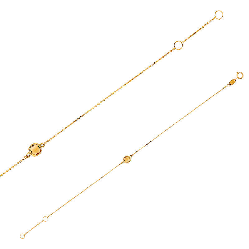 Pulsera de oro con piedra talla cojin