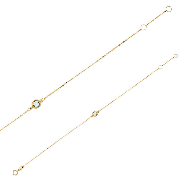 Pulsera de oro con piedra talla cojin