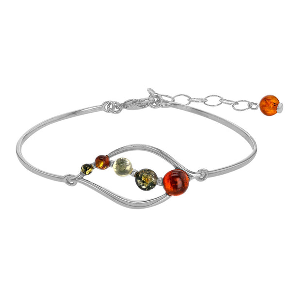 Pulsera Plata 925 con Ámbar multicolor