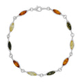 Pulsera Plata 925 rodiada con Ámbar multicolor