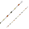 Pulsera Plata 925 rodiada con Ámbar multicolor