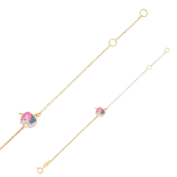 Pulsera Unicornio Oro amarillo de 18k con esmalte