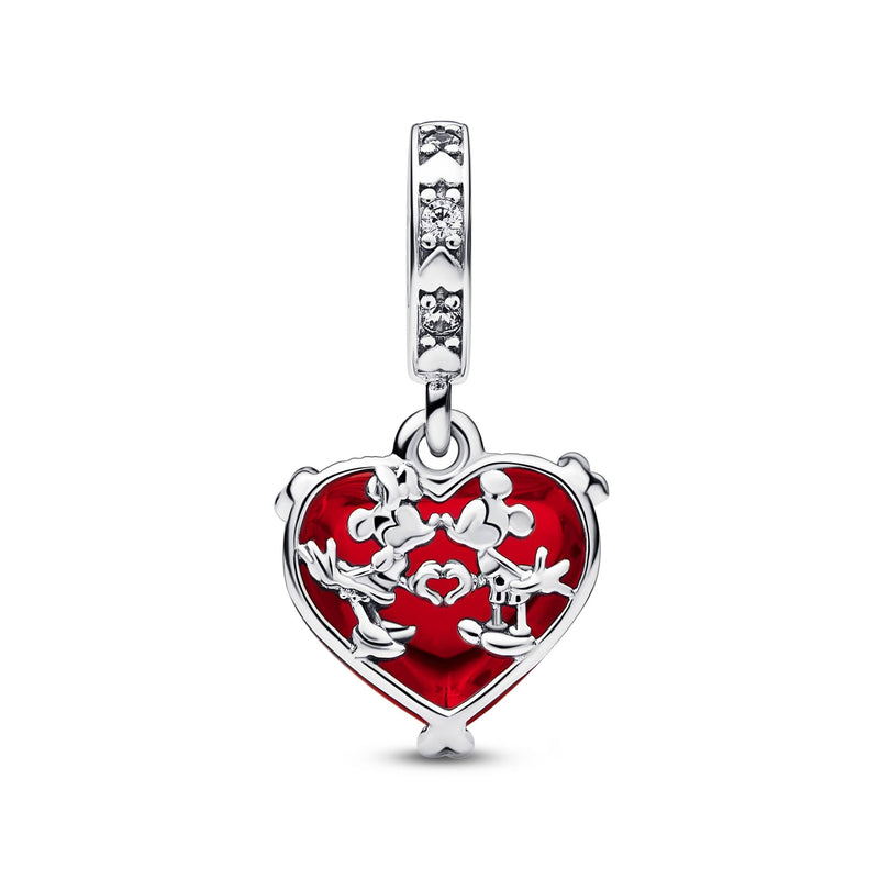 Charm Colgante Pandora cristal de Murano Beso Mickey y Minnie Mouse de Disney