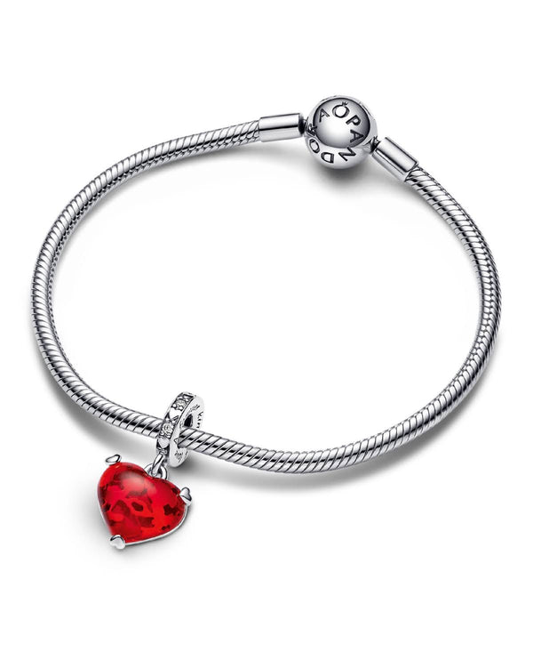 Charm Colgante Pandora cristal de Murano Beso Mickey y Minnie Mouse de Disney