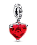 Charm Colgante Pandora cristal de Murano Beso Mickey y Minnie Mouse de Disney