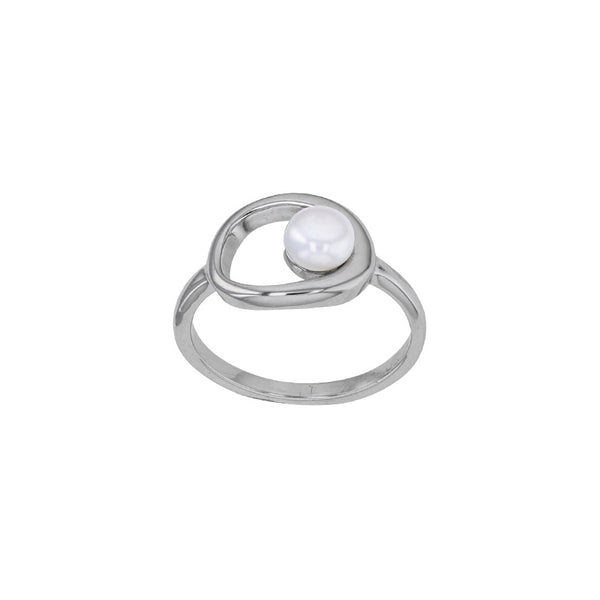Sortija Plata 925 rodiada con Perlas de agua dulce